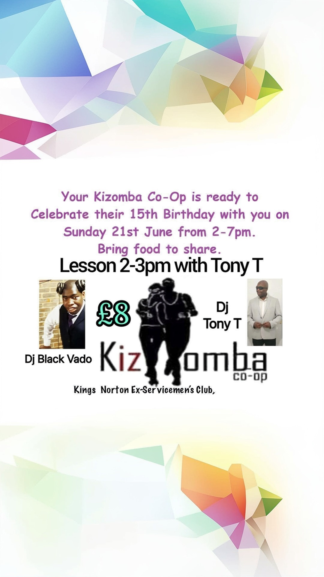 kizomba coop 21st june, 15th birthday party