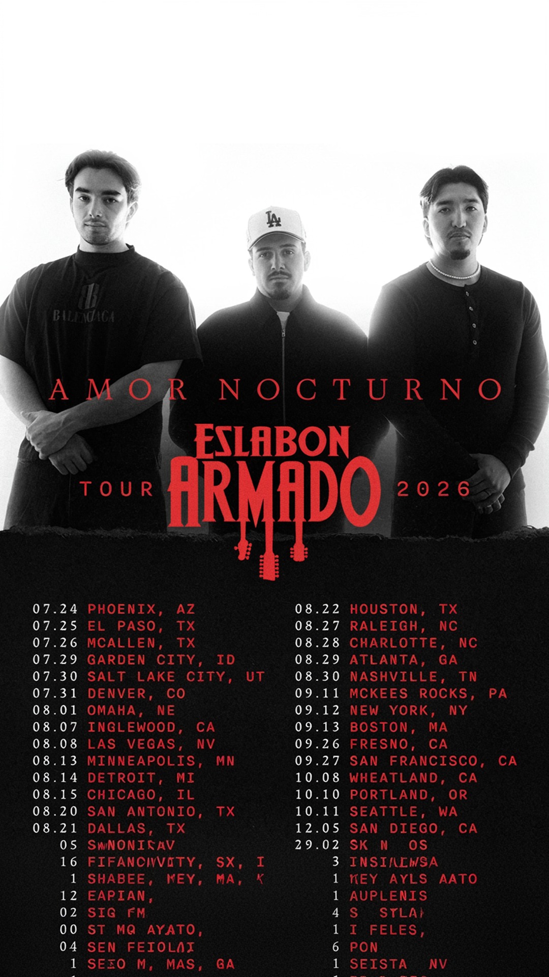 amor nocturno tour