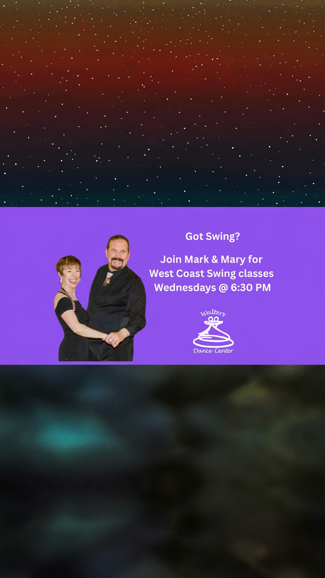 learn west coast swing with mark & mary every wednesday! (new time!)