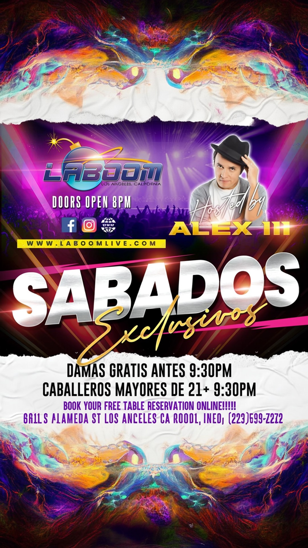 sábados exclusivos en la boom
