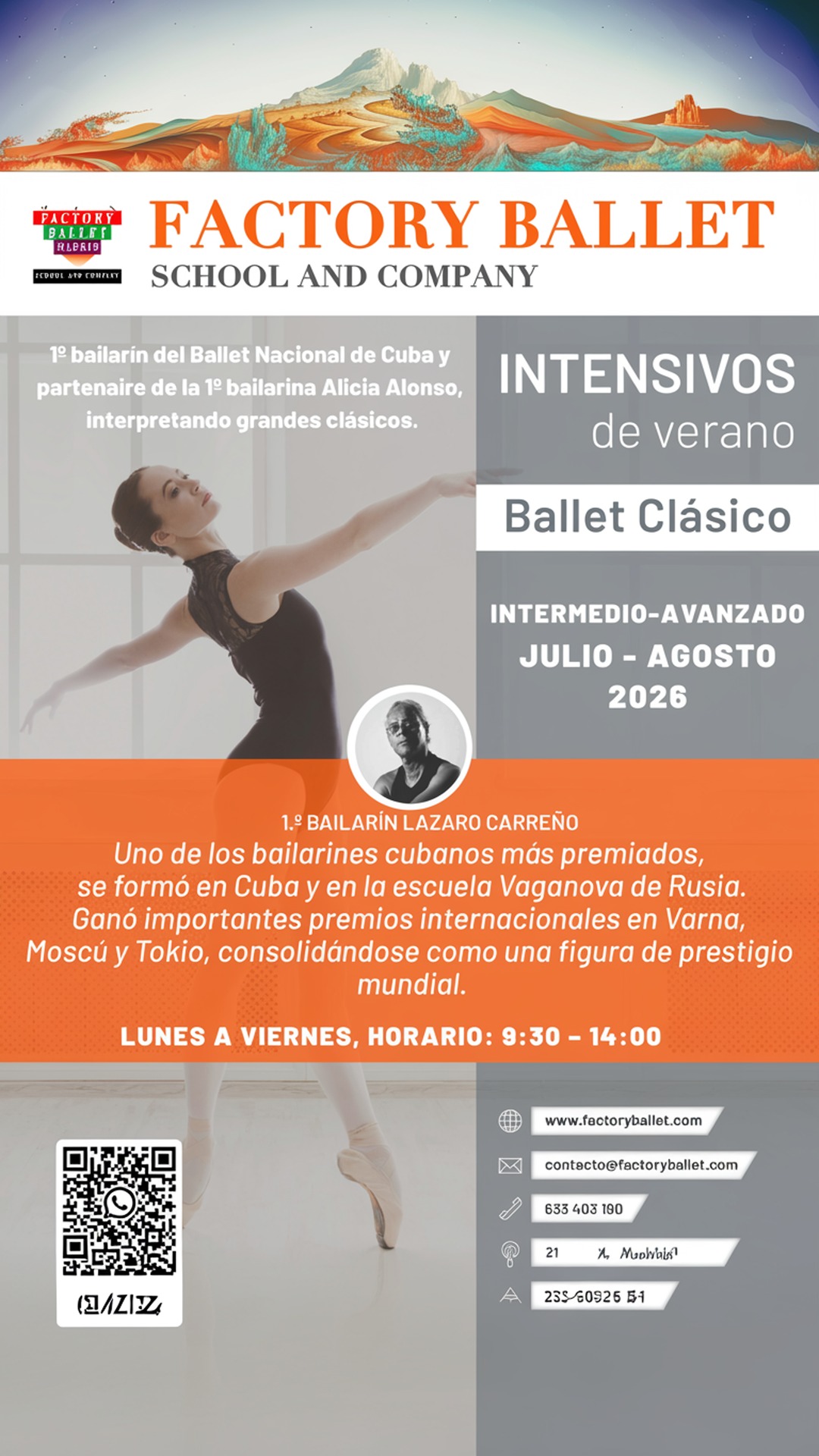 intensivos de verano 2026 - ballet clásico con lázaro carreño