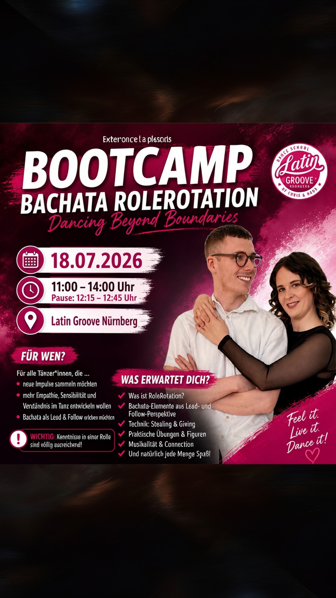 bootcamp: bachata role rotation – dancing beyond boundaries