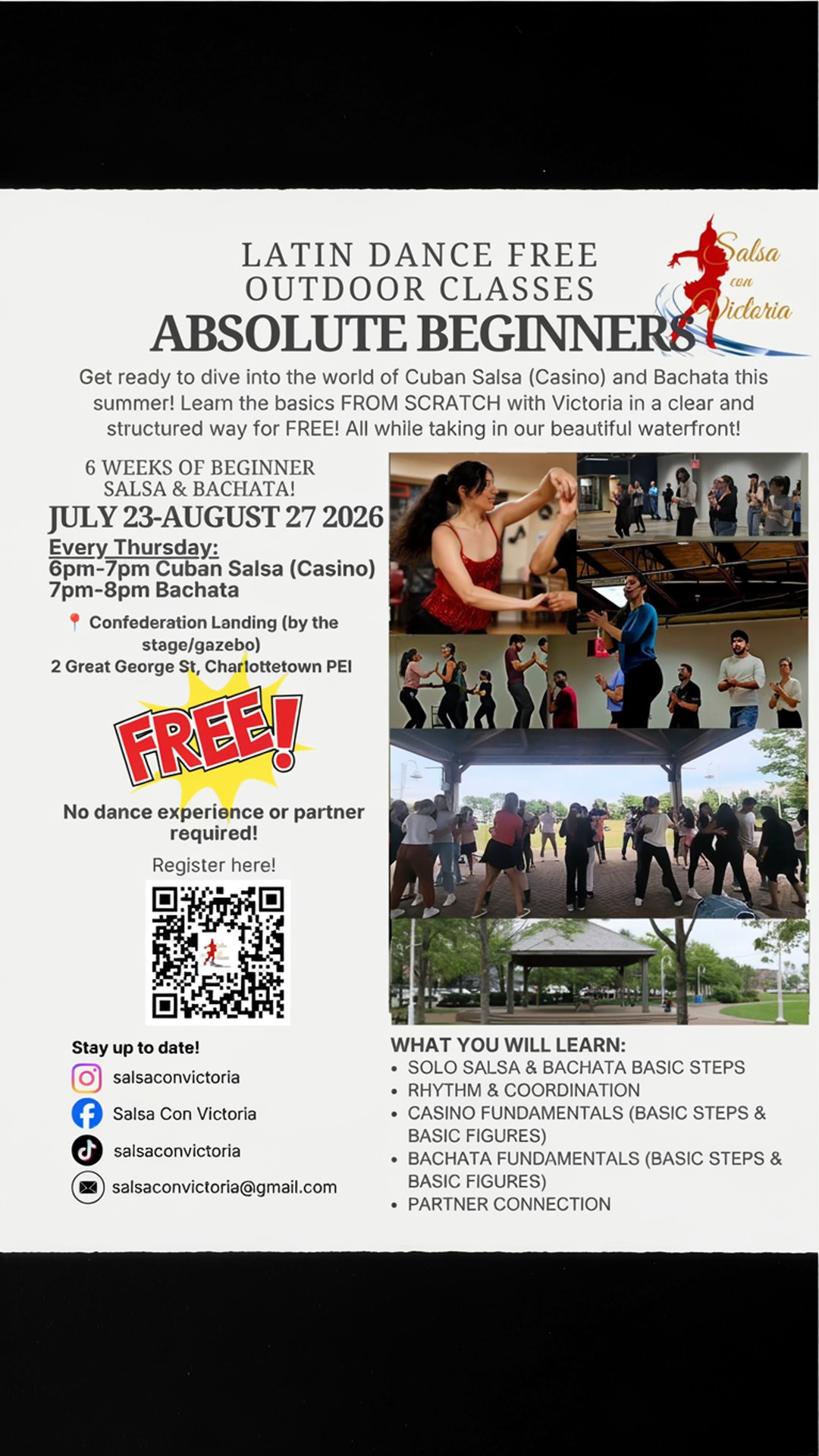 latin dance free outdoor classes - absolute beginners