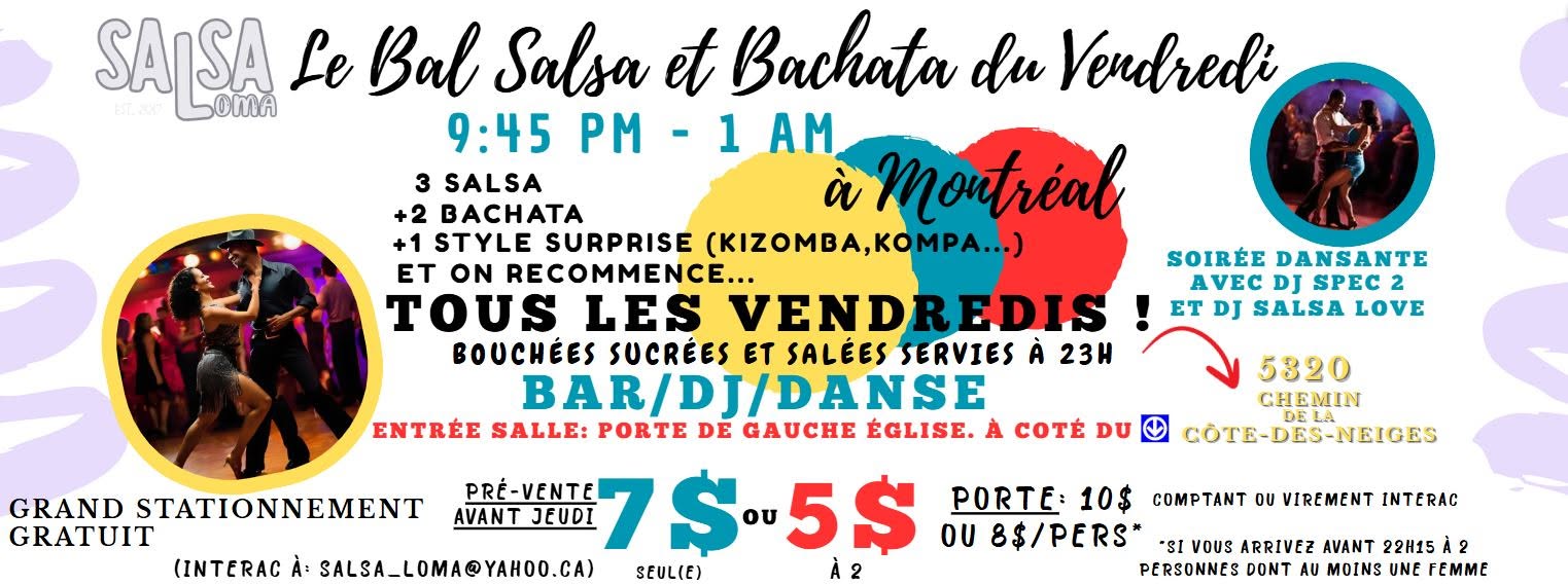 le bal salsa et bachata du vendredi