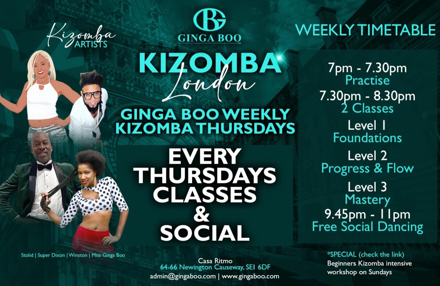 kizomba london - ginga boo weekly thursdays