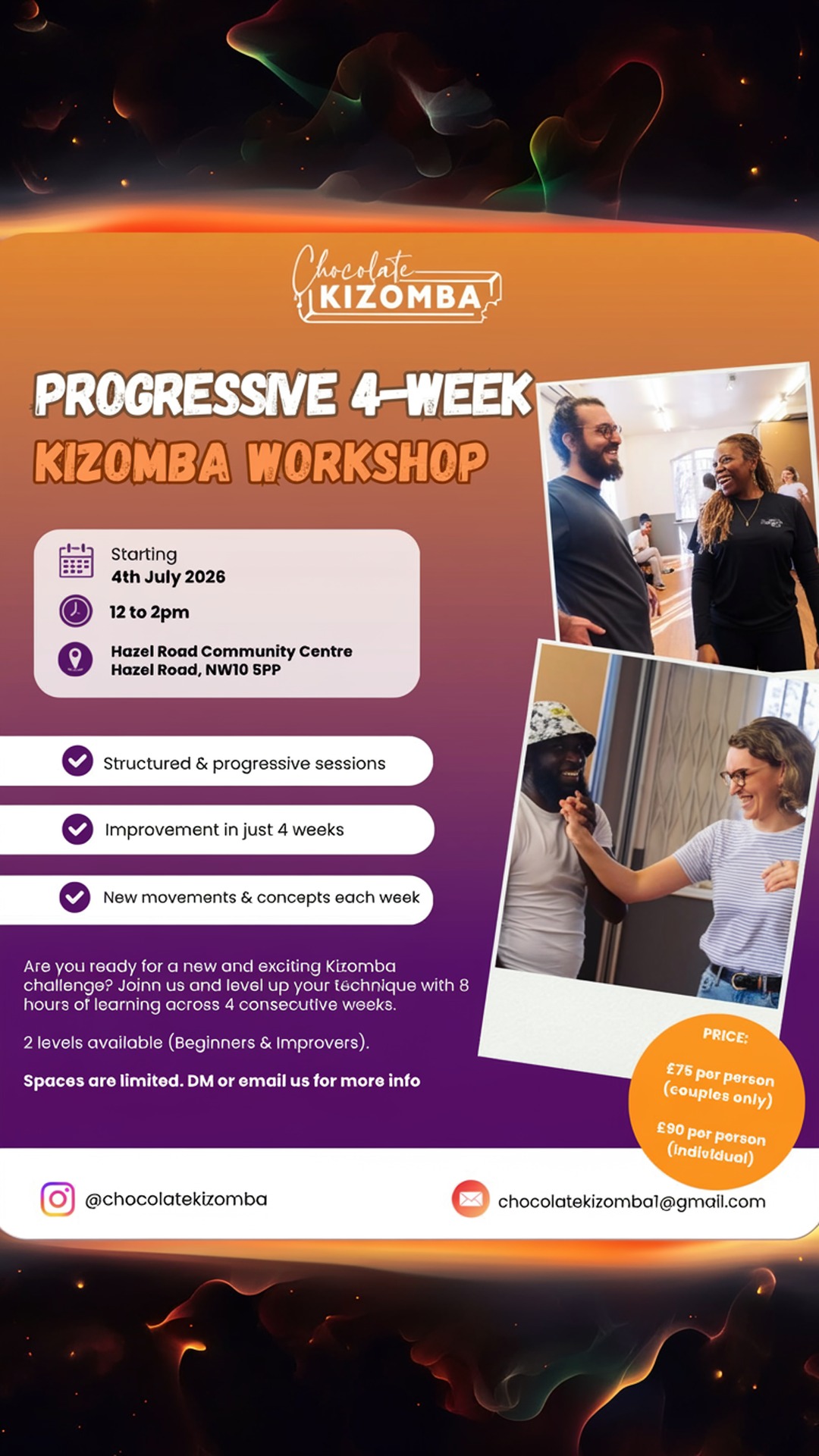 progressive 4-week kizomba workshop