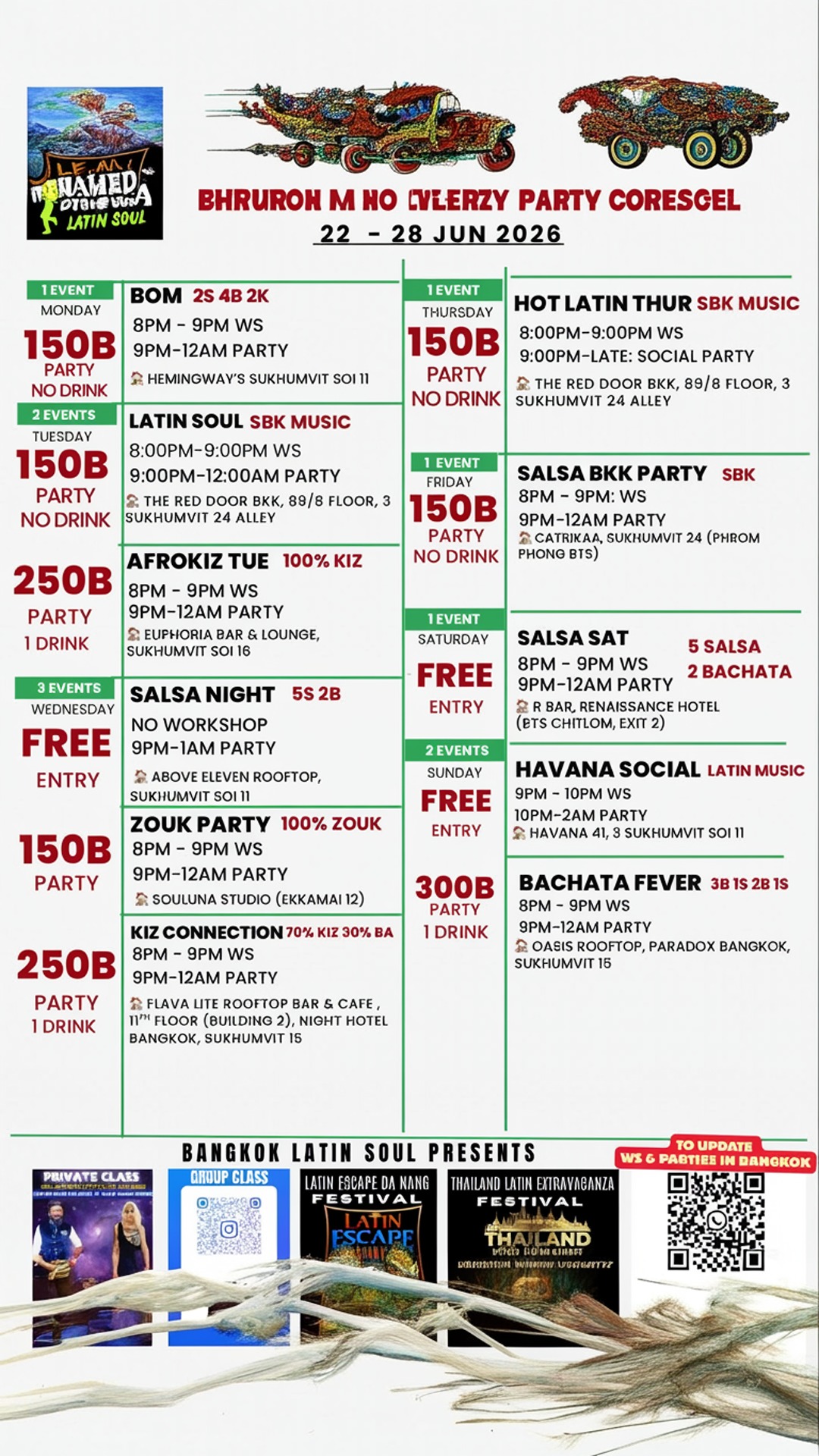 bangkok afro weekly party schedule