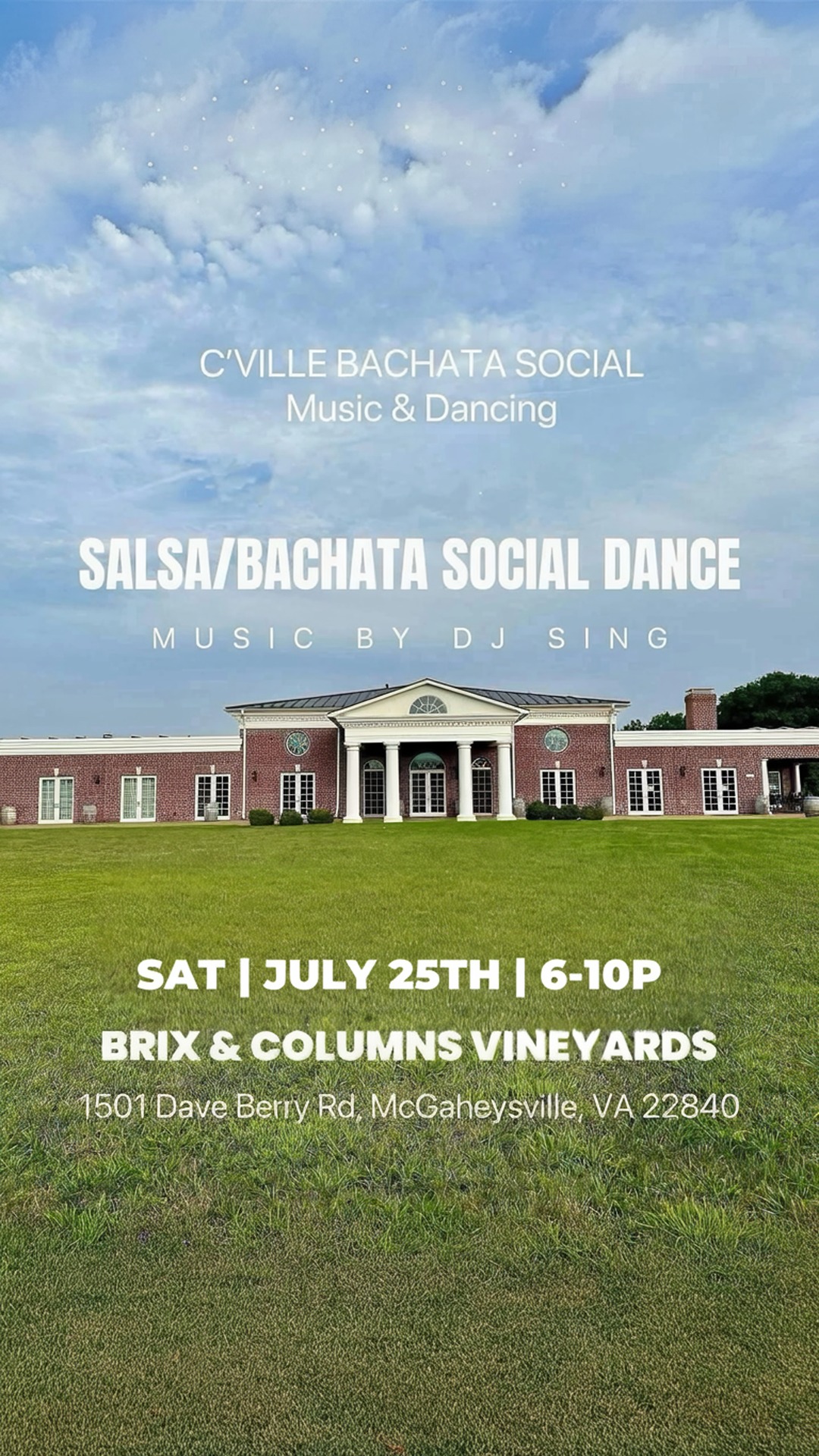 salsa/bachata social dance @ brix & columns vineyards
