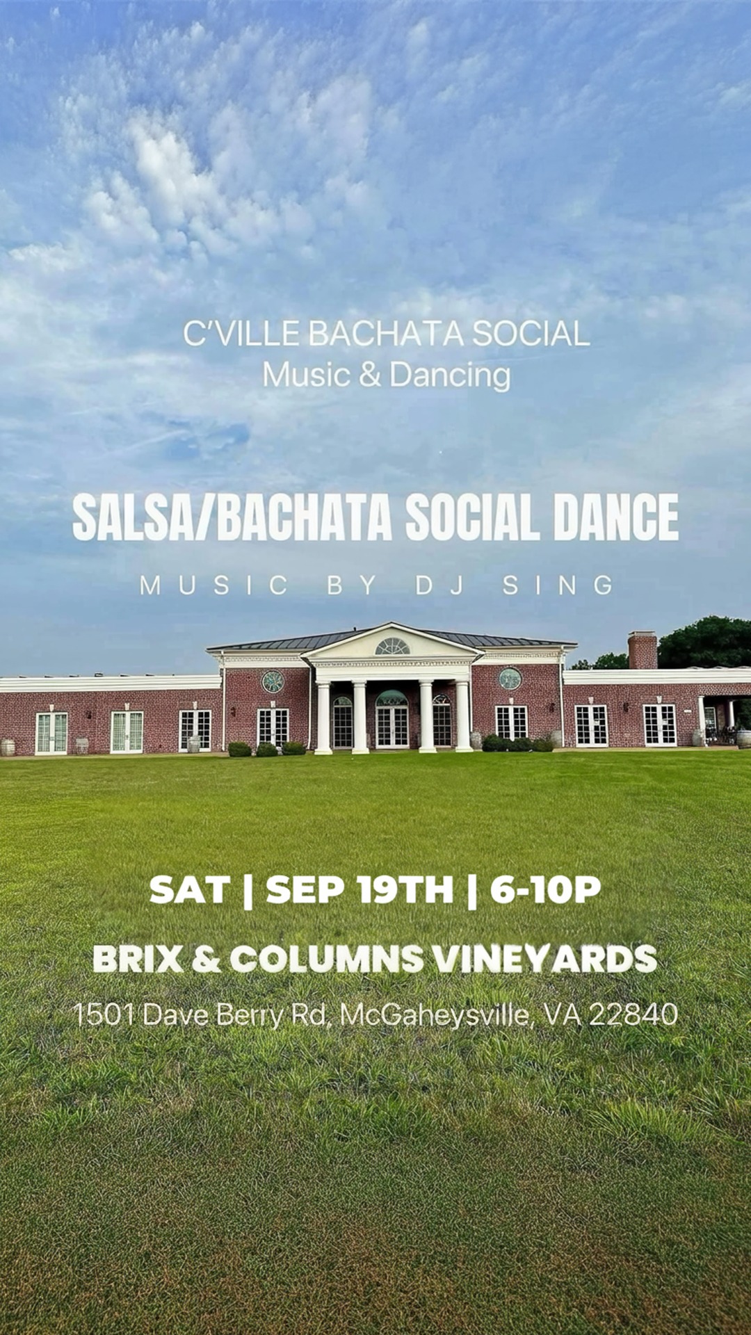 salsa/bachata social dance @ brix & columns vineyards