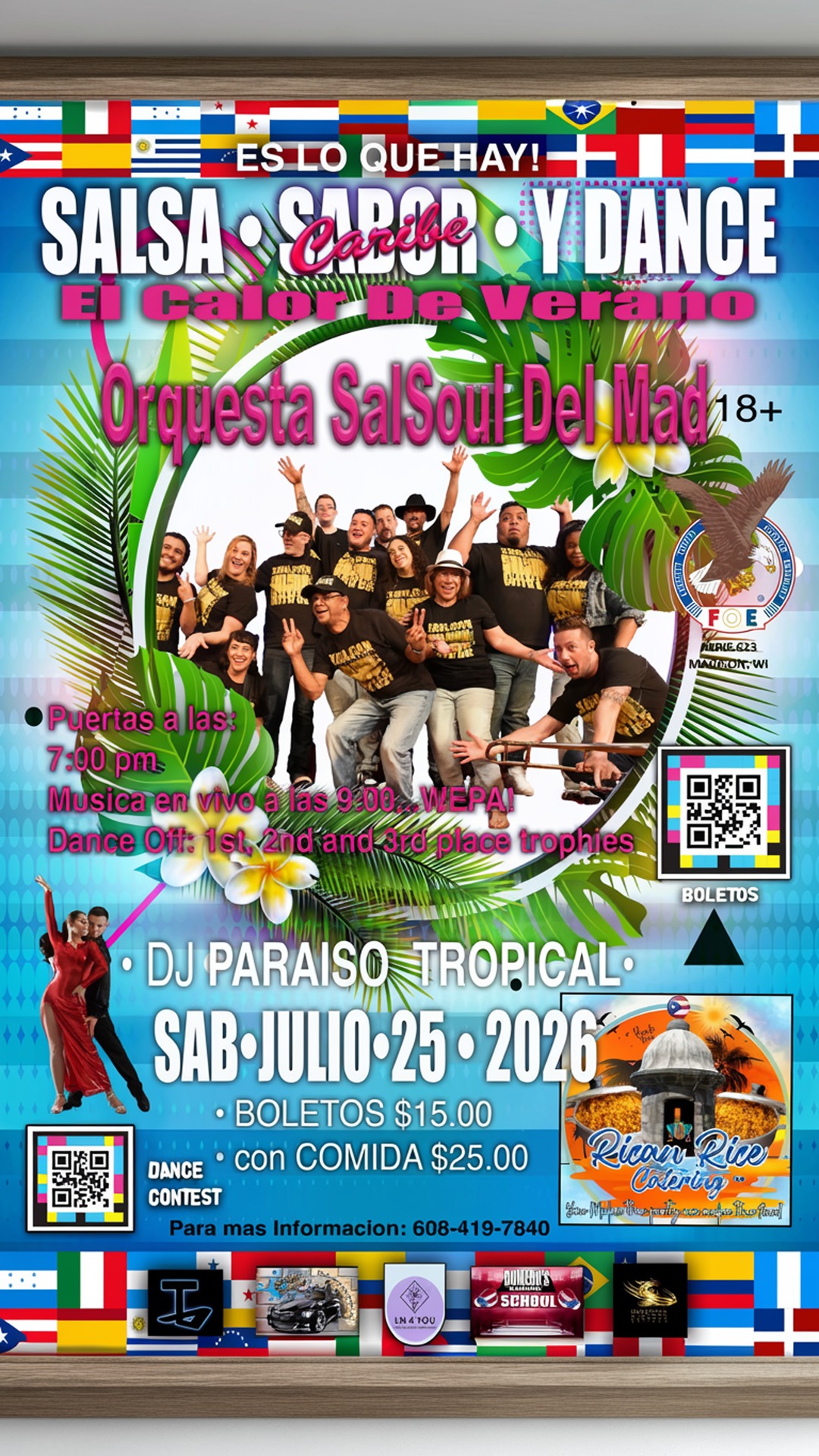salsa•sabor caribe • y dance @ the eagle's club 2109 bartillion dr. madison